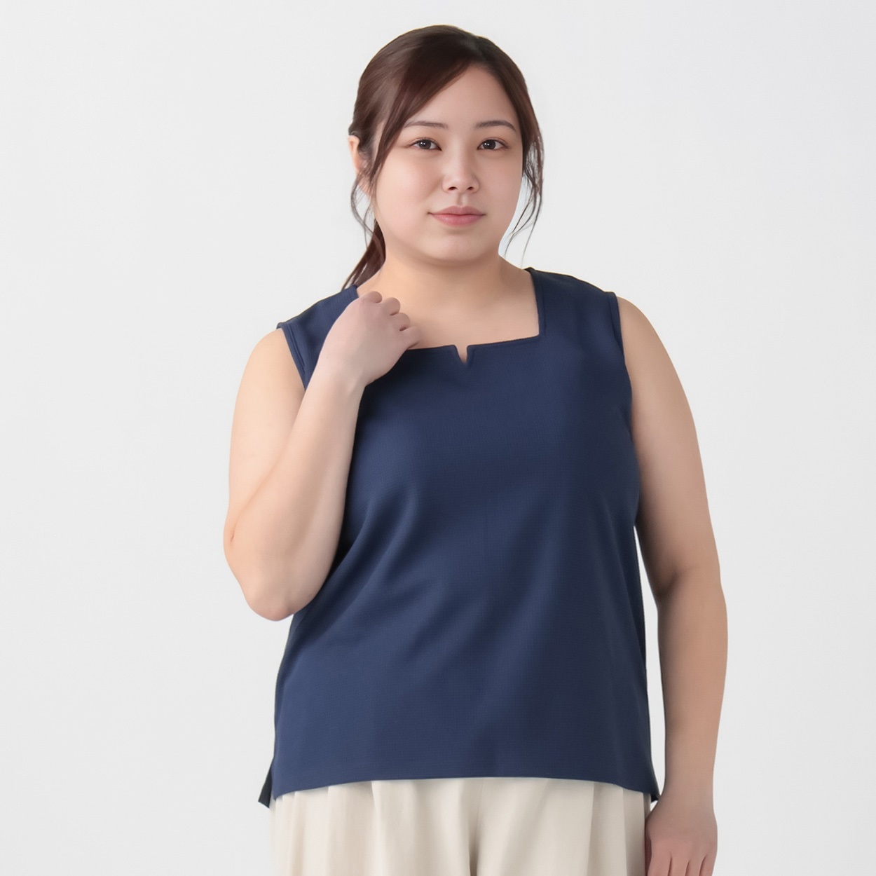 Fit me clothing＊キーネックタンクトップ レディス 大きいサイズ