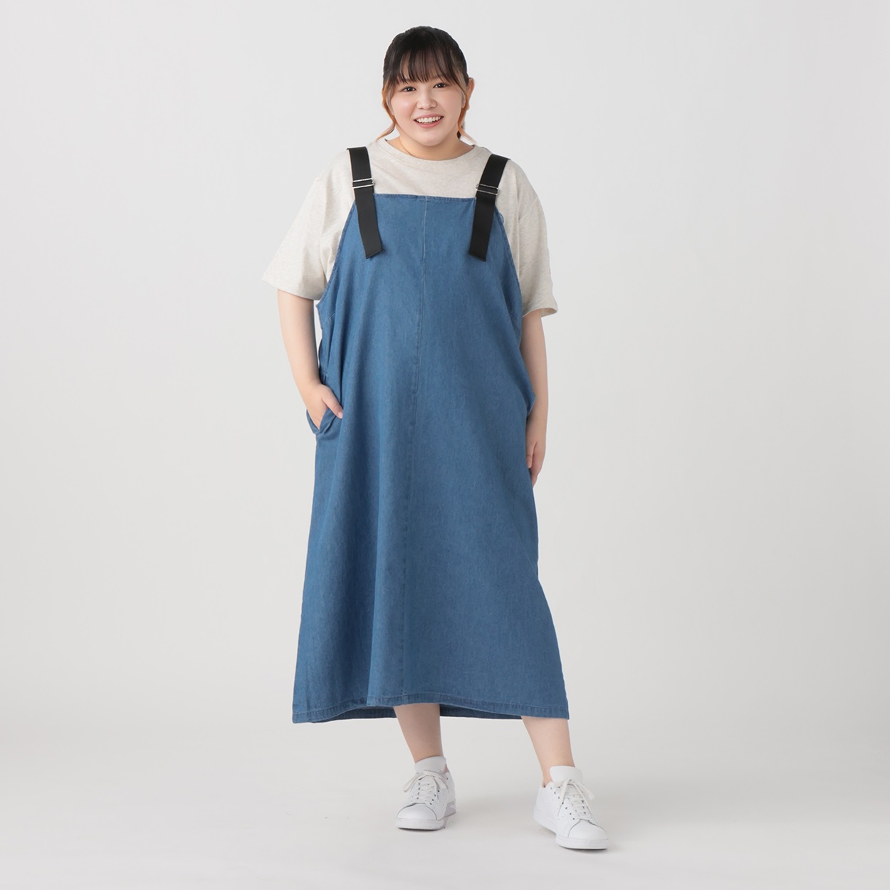 EC限定 5Lサイズセール】＊韓国っぽガーリー＊デニムベルト切替