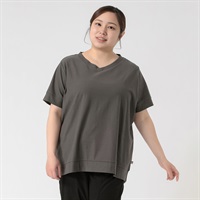 USAコットン 梨地バックスリットチュニック レディス 大きいサイズ noannu 651245TK(チャコ－ルグレ－-3L)