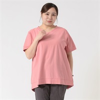 USAコットン 梨地バックスリットチュニック レディス 大きいサイズ noannu 651245TK(ピンク-3L)