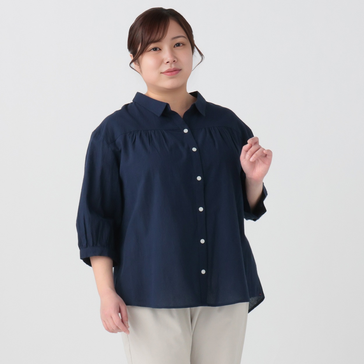 シングルガーゼシャツ レディス 大きいサイズ noannu 232312L | イオン