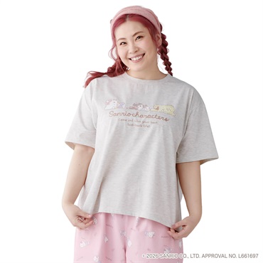 【EC限定 5Lサイズセール】サンリオキャラクターズコラボ おやすみTシャツ レディス ぽっちゃりサイズのnoannu 2286143