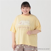 【EC限定 5Lサイズセール】サンリオキャラクターズコラボ おやすみTシャツ レディス ぽっちゃりサイズのnoannu 2286143(ポムポムプリン-5L)