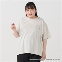 【EC限定 5Lサイズセール】サンリオキャラクターズコラボ バック9連プリントTシャツ レディス ぽっちゃりサイズのnoannu 2286144(ハローキティ・クロミ・ポムポムプリン-5L)