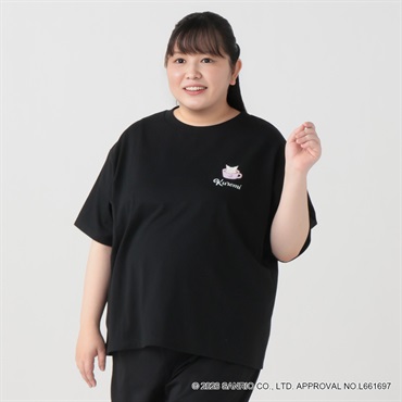 【EC限定 5Lサイズセール】サンリオキャラクターズコラボ バック9連プリントTシャツ レディス ぽっちゃりサイズのnoannu 2286144(クロミ-5L)