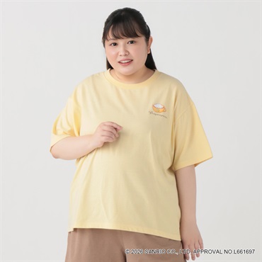 【EC限定 5Lサイズセール】サンリオキャラクターズコラボ バック9連プリントTシャツ レディス ぽっちゃりサイズのnoannu 2286144(ポムポムプリン-5L)