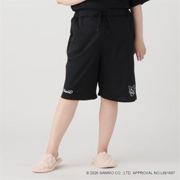 【EC限定 5Lサイズセール】サンリオキャラクターズコラボ 無地ハーフパンツ レディス ぽっちゃりサイズのnoannu 2286146