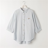 ＊matsubara tsumugi × noannu＊ねこ刺繍シャツ レディス 大きいサイズ noannu 641771(サックス-3L)