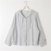 ＊matsubara tsumugi × noannu＊袖刺繍楊柳パーカー レディス 大きいサイズ noannu 648206(ネイビー-3L)