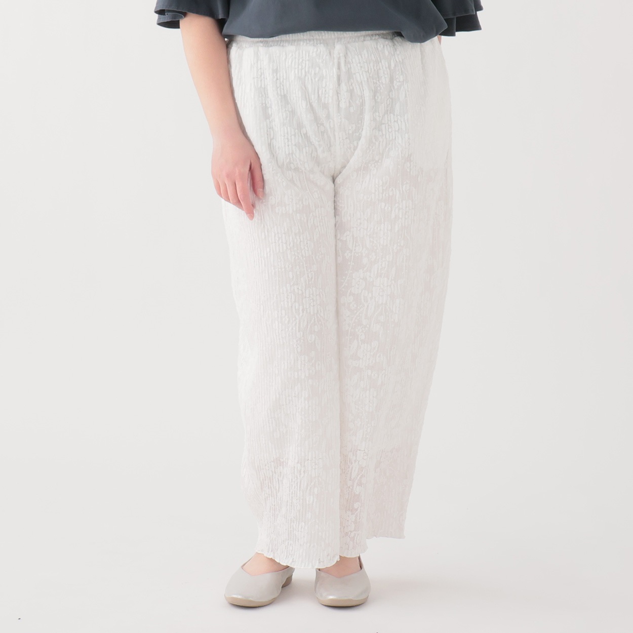 ＊#Fit me clothing＊裏地付カットレースパンツ レディス 大きいサイズ noannu 648077VP(オフ-4L)