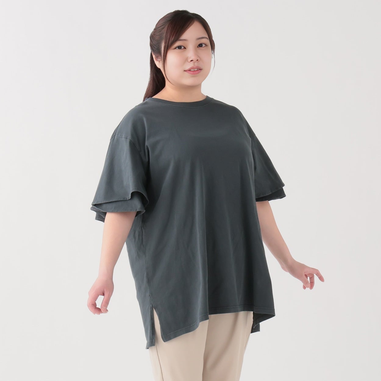 Fit me clothing＊袖フレアチュニック レディス 大きいサイズ noannu
