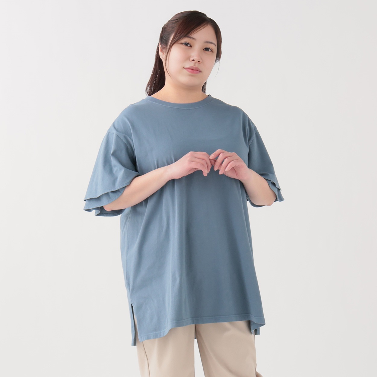 Fit me clothing＊袖フレアチュニック レディス 大きいサイズ noannu