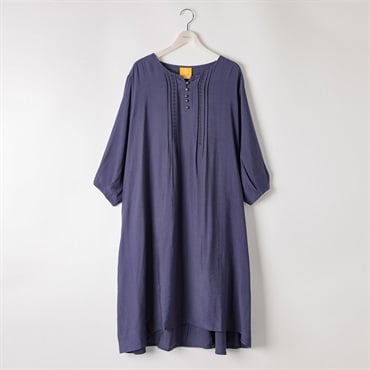 ＊les OLIVADES＊ししゅう入りピンタックワンピース レディス 大きいサイズ noannu 641815L(ネイビー-3L)