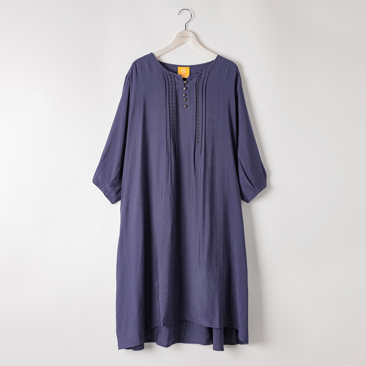 ＊les OLIVADES＊ししゅう入りピンタックワンピース レディス 大きいサイズ noannu 641815L(ネイビー-3L)