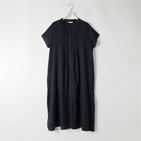レーヨンピンタック前開きワンピース レディス 大きいサイズ noannu 315-5693-26(ネイビー-3L)