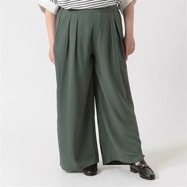 とろみウェーブワイドパンツ レディス 大きいサイズ noannu 396-5400-AR