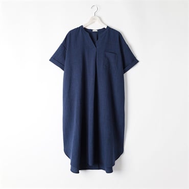 ＊#Fit me clothing＊ポケット付きスキッパーワンピース レディス 大きいサイズ noannu 641863VP(ネイビー-3L)