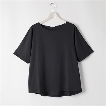 ＊#Fit me clothing＊ボートネック5分袖Tシャツ レディス 大きいサイズ noannu 651353VP(ブラック-3L)