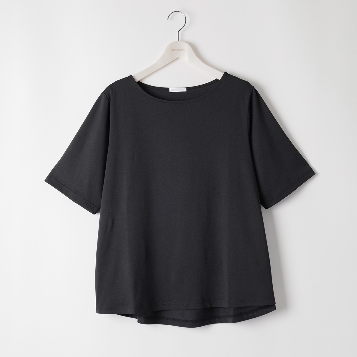 ＊#Fit me clothing＊ボートネック5分袖Tシャツ レディス 大きいサイズ noannu 651353VP(ブラック-4L)