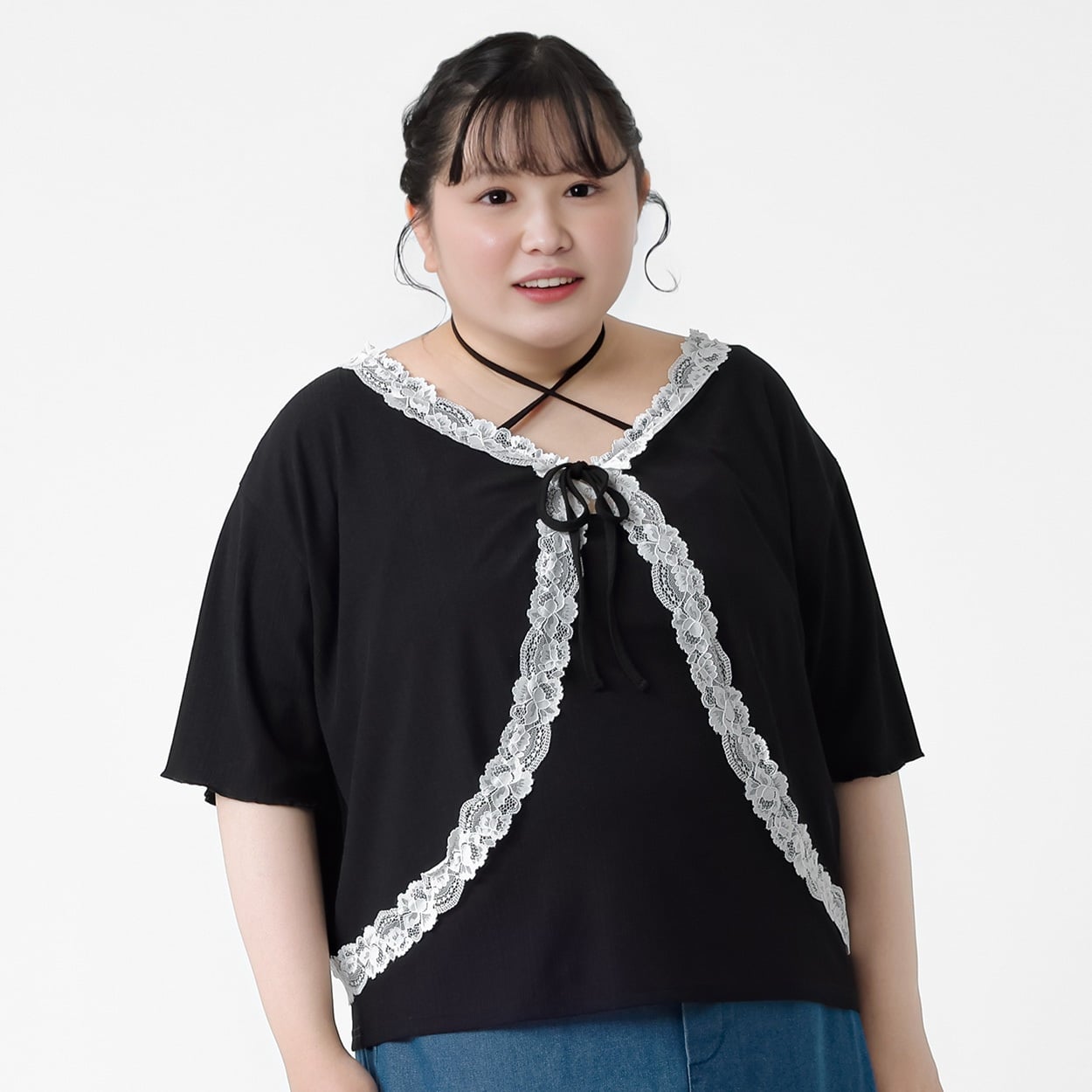 レースボレロ＆キャミアンサンブル レディス ぽっちゃりサイズのnoannu 130760(ブラック-4L)