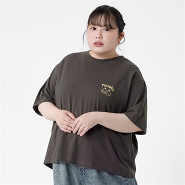 5分袖綿100アソートTシャツ レディス ぽっちゃりサイズのnoannu 130770(チャコ－ルグレ－-3L)