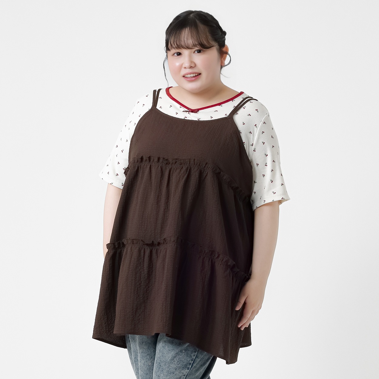 YuRuly（ユルリー）　カンバディアキルト　完売チュニック 韓国っぽガーリー＊ティアードキャミチュニック レディス ぽっちゃり