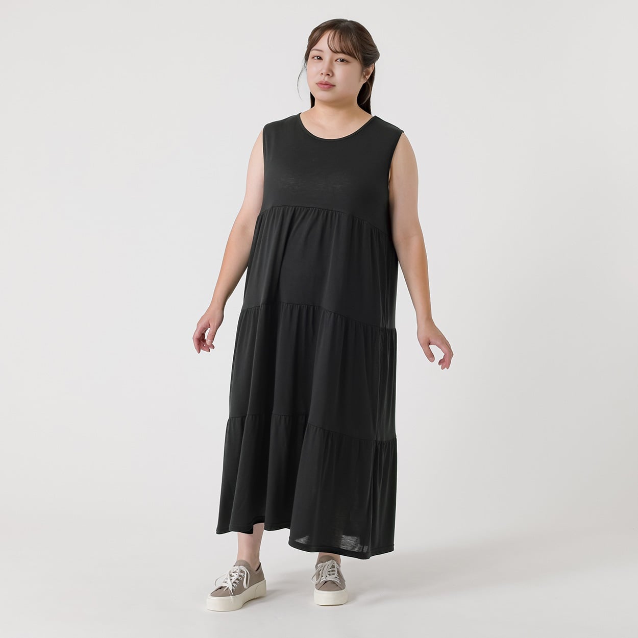 ティアードワンピース レディス 大きいサイズ noannu 5564059(ブラック-5L)
