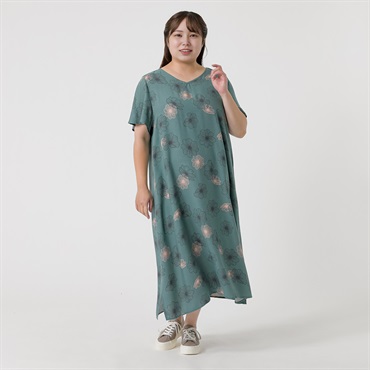レーヨン半袖ワンピース レディス 大きいサイズ noannu 232345L