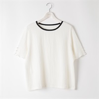 ＊韓国っぽガーリー＊ラメ膨れ袖パールプルオーバー レディス ぽっちゃりサイズのnoannu 276171(アイボリー-LL)