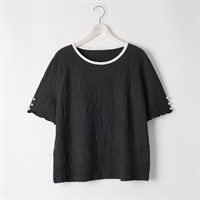 ＊韓国っぽガーリー＊ラメ膨れ袖パールプルオーバー レディス ぽっちゃりサイズのnoannu 276171(チャコ－ルグレ－-3L)