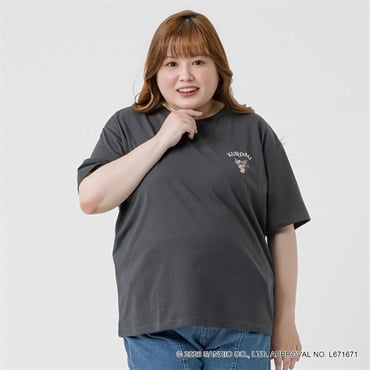 ＊サンリオキャラクターズコラボ＊ バカンスTシャツ レディス ぽっちゃりサイズのnoannu 2286243(クロミ-LL)