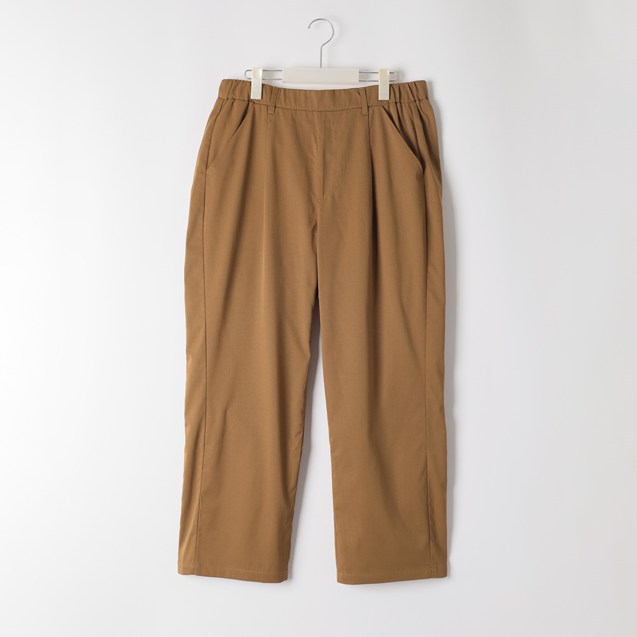 ポリツイルスリムストレートパンツ レディス 大きいサイズ noannu 396-7025-AR(ブラウン-3L)
