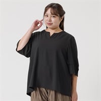 ＊キレイージー＊5分袖スキッパーブラウス レディス 大きいサイズ noannu 232350L(ブラック-3L)