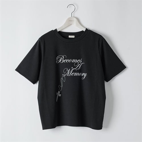 ＊K-style＊ラインストーン使いTシャツ レディス ぽっちゃりサイズのnoannu 3806234(ブラック-LL)
