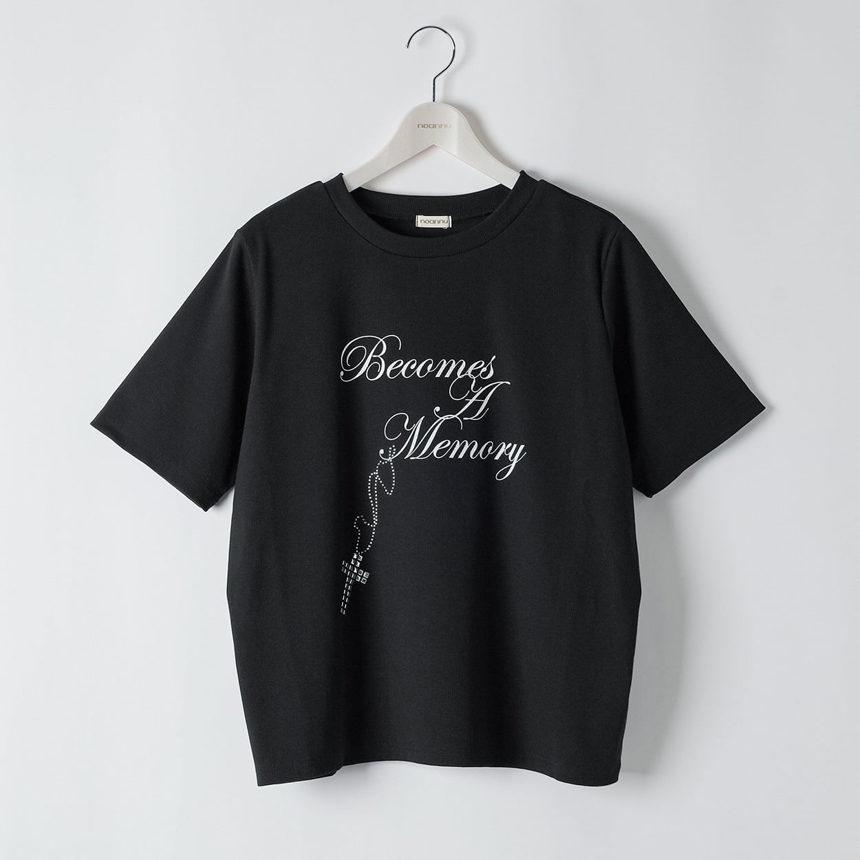 ＊K-style＊ラインストーン使いTシャツ レディス ぽっちゃりサイズのnoannu 3806234(ブラック-4L)