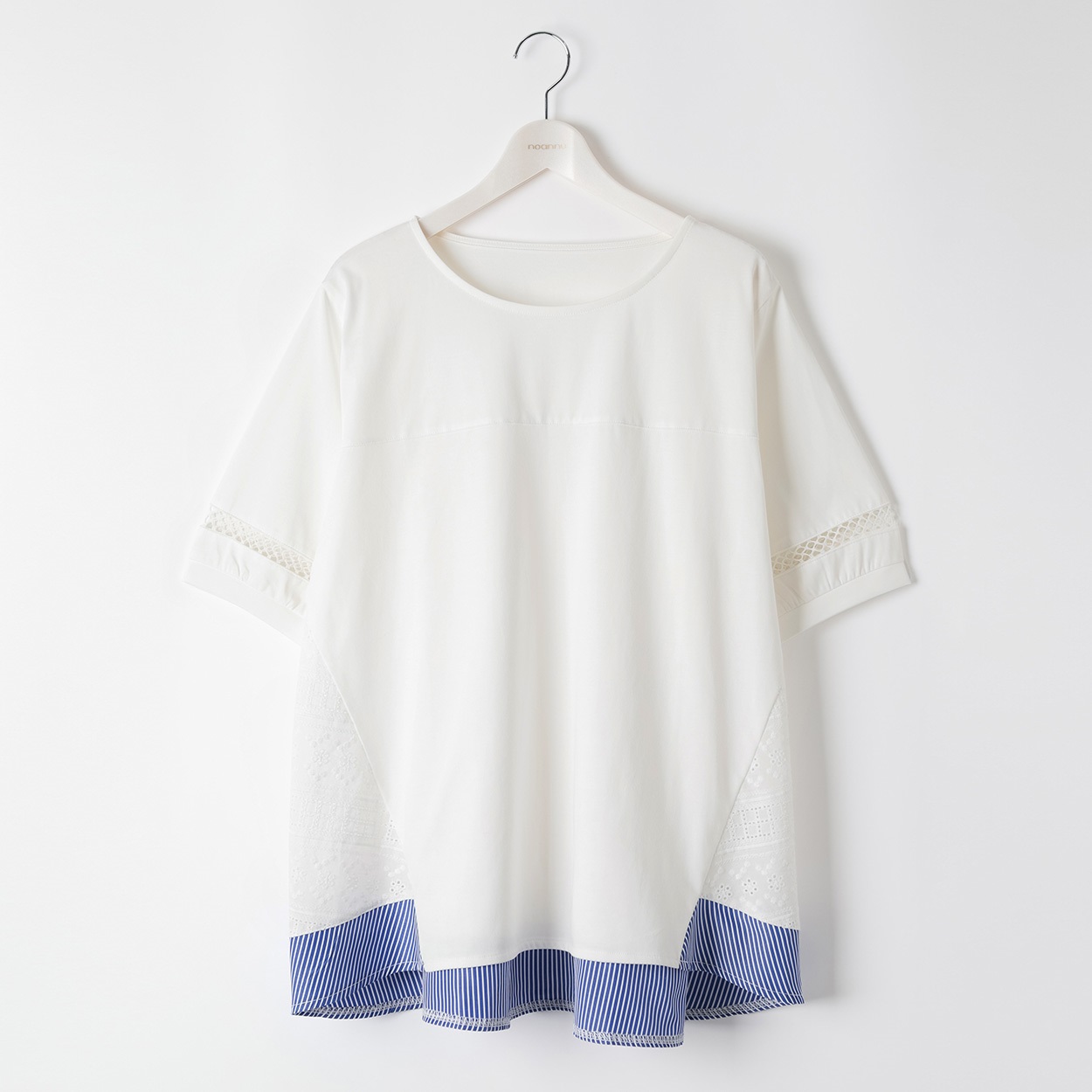 ＊ICE TOUCH＊バック刺繍切り替えプルオーバー レディス 大きいサイズ noannu AN261HY022(アイボリー-5L)