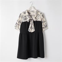 ＊韓国っぽガーリー＊ボウタイドッキングチュニック レディス ぽっちゃりサイズのnoannu 1246418(アイボリー-LL)