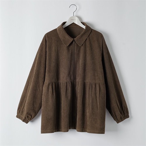＊K-style＊コーデュロイペプラムジャケット レディス ぽっちゃりサイズのnoannu 326440