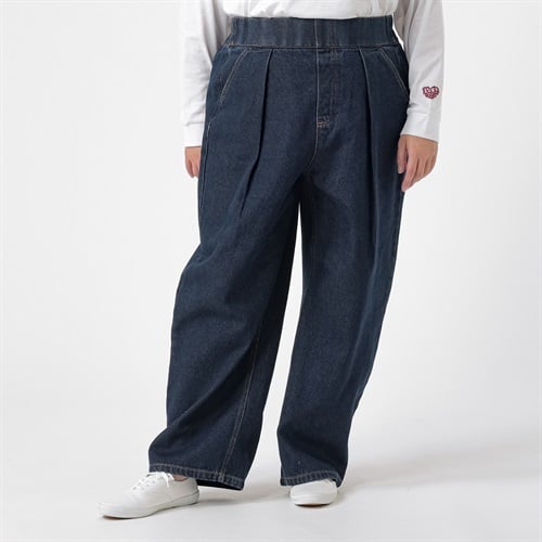 タックストレートデニムパンツ レディス 大きいサイズ noannu 641868VP