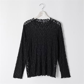 ＊K-style＊花柄レースメロープルオーバー レディス ぽっちゃりサイズのnoannu 1246642(ブラック-3L)