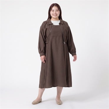 千鳥柄セットアップ レディス ぽっちゃりサイズのnoannu 611520LN