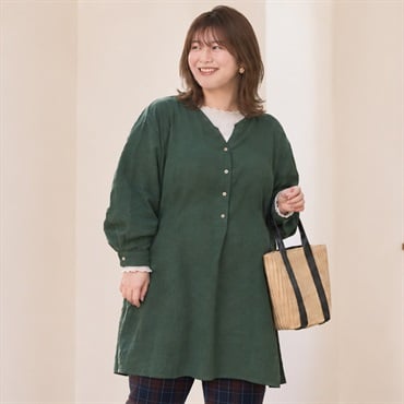 ＊Naturax＊スキッパーダブルガーゼフレアーチュニック レディス 大きいサイズ noannu 230240L