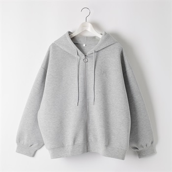 ＊K-style＊ダンボール刺繍ZIPパーカ レディス ぽっちゃりサイズのnoannu 3806484(グレー-3L)