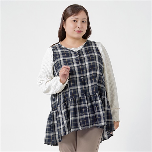 ＊Trad Feminine＊チェックチュニック レディス 大きいサイズ noannu 641963VP