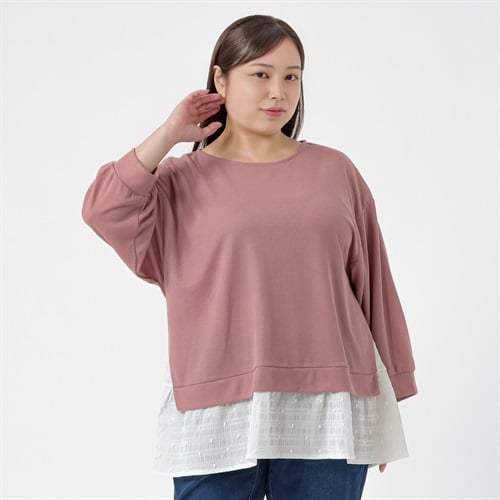 ＊Sweet Femi＊ワッフルドットドルマンプルオーバー レディス 大きいサイズ noannu 363518