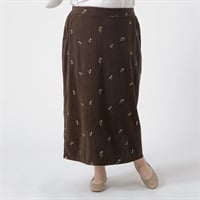 ＊K-style＊花刺繍カットコールスカート レディス ぽっちゃりサイズのnoannu 336941(ブラウン-3L)