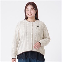 ＊K-style＊配色ケーブルニットカーディガン レディス ぽっちゃりサイズのnoannu 1246666(アイボリー-LL)