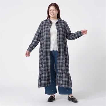 チェック柄シャツワンピース レディス ぽっちゃりサイズのnoannu 1226804