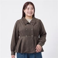 ナポレオン風ブラウス レディス ぽっちゃりサイズのnoannu 611534LN(ブラウン-3L)