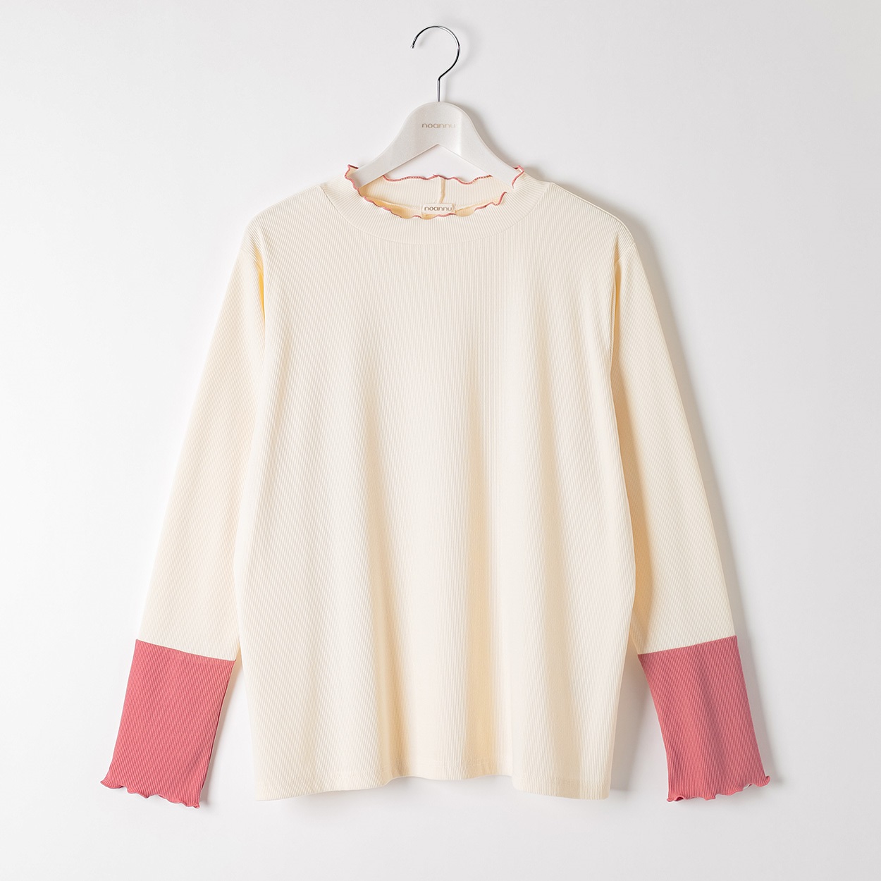 ＊Casual Style＊リブ配色インナー レディス 大きいサイズ noannu AN262HY029(アイボリー-4L)